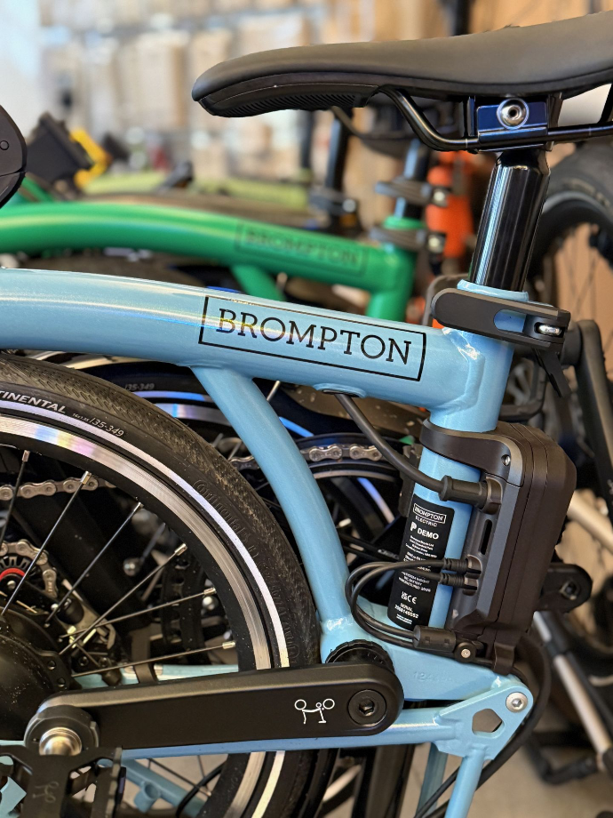 Brompton demo bikes in shop